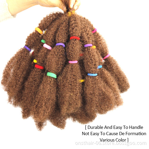 Onst Soft Big Afro Kinky Curly Marley Twist Braiding Crochet Braids Hair Braid Hair Synthetic Extension Bulk For Wick 12"  250g